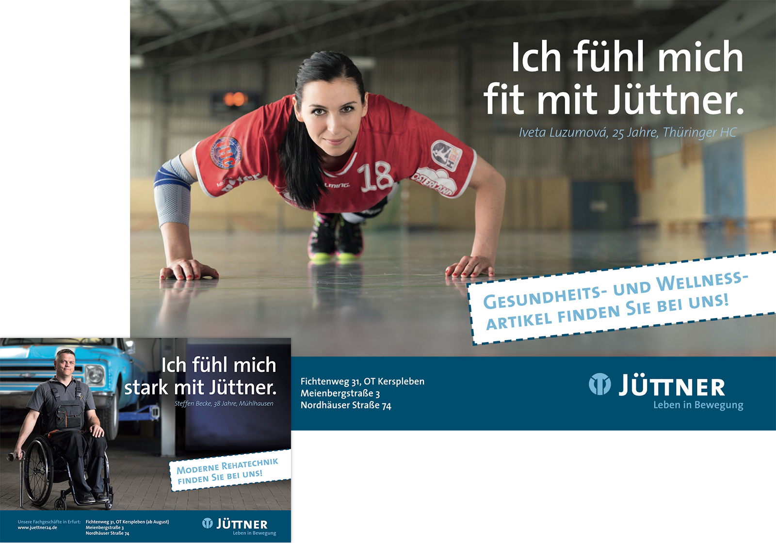 Werbeagentur Landsiedel Müller Flagmeyer, Nordhausen: Jüttner Orthopädie KG Kampagne "Ich fühl' mich...