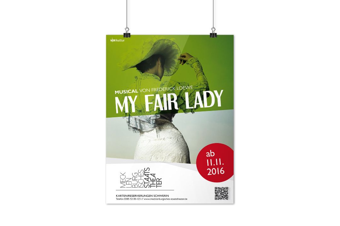 Werbeagentur Landsiedel Müller Flagmeyer, Nordhausen: Mecklenburgisches Staatstheater Schwerin Plakat My fair Lady